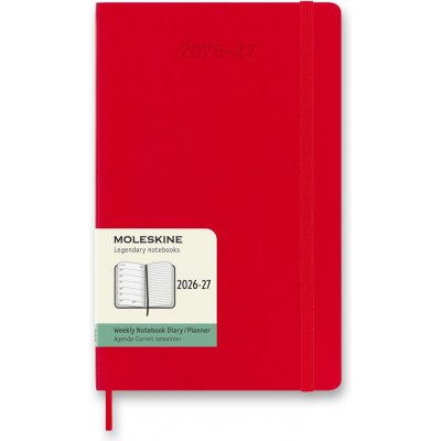 Moleskine A5 týdenní 2026-27 červený – Zboží Dáma