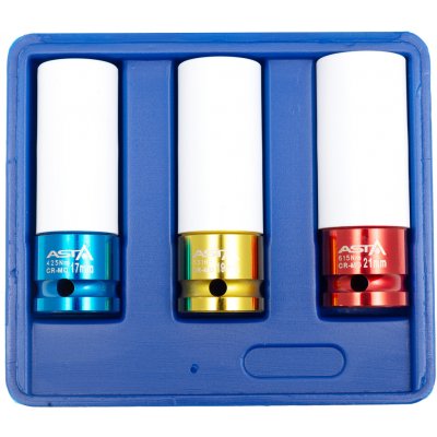 ASTA 914003A Úderové hlavice 1/2", 17 - 21 mm, s krytkou na ALU kola, sada 3 ks – Hledejceny.cz