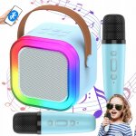 MINI SADA PRO KARAOKE 2 MIKROFONY BEZDRÁTOVÝ REPRODUKTOR RGB BLUETOOTH – Zboží Dáma