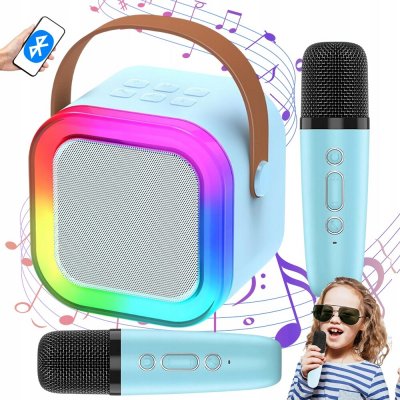 MINI SADA PRO KARAOKE 2 MIKROFONY BEZDRÁTOVÝ REPRODUKTOR RGB BLUETOOTH – Zboží Dáma