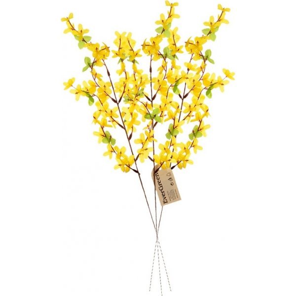 Květina Sada 3 ks umělá rostlina Forsythia, v. 52 cm