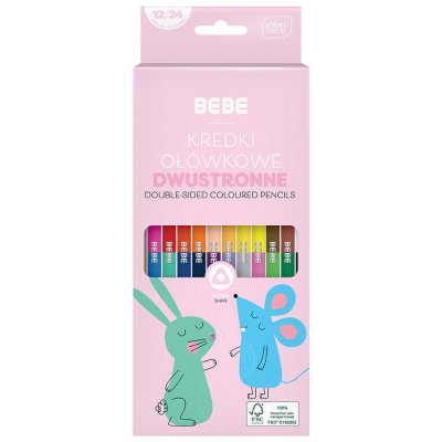 Pastelky BEBE Pink trojhranné oboustranné 12ks – Zbozi.Blesk.cz