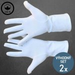 Knitva pánské rukavice ze 100% bavlny 2 páry bílé – Zboží Dáma