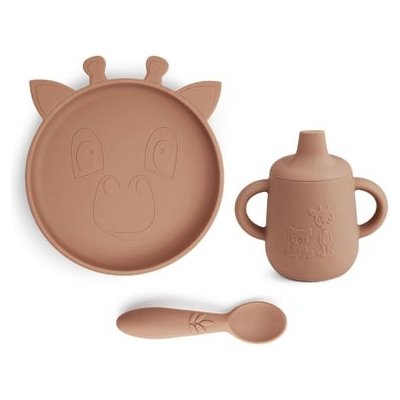 Nuuroo Sada nádobí Elke Giraffe set of Chocolate Malt 3 ks – Zboží Mobilmania