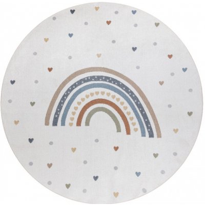 Nej-koberce BONO 8302 duha srdce krémový hnědý – Zbozi.Blesk.cz