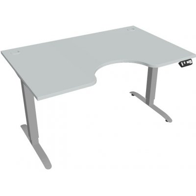 Hobis Office Pro psací stůl Motion MS ERGO 2 Šířka: 140 cm, Barva desky: šedá, Barva kovu: šedá RAL 9006 Šířka 120-180 cm / 27 barevných variant
