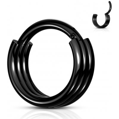 Šperky4U černý piercing kruh segment K01056K-1210 – Zboží Mobilmania
