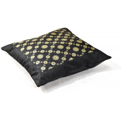 Sanu Babu na polštář černý s ornamentálním designem zlatá výšivka 40 x 40 cm – Zboží Mobilmania