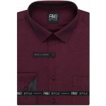 AMJ pánská bavlněná puntíkovaná košile dlouhý rukáv regular fit VDR1426 vínová – Zboží Dáma