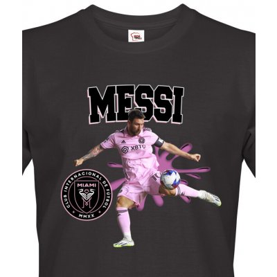 Bezvatriko.cz pánské tričko Lionel Messi Canvas pánské tričko s krátkým rukávem 2033 černá – Sleviste.cz