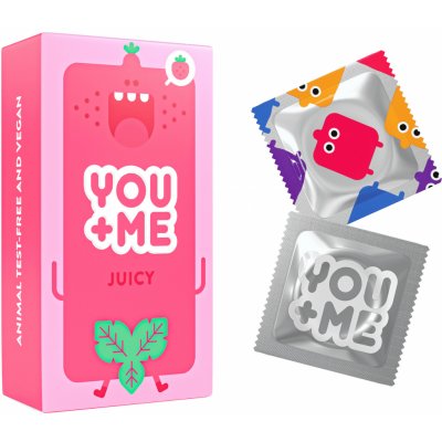 You Me Juicy kondomy se šťavnatým jahodovým aroma 12 ks