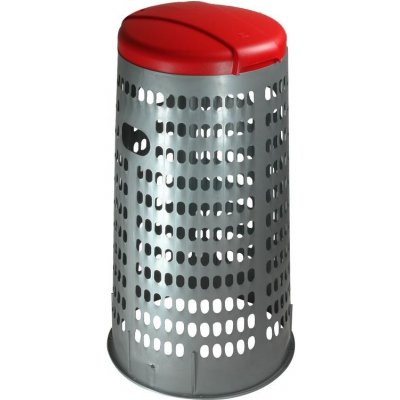 HTI Stojan na odpadkové pytle ECO TRESPOLO 110 l, šedá nádoba, červené víko – Hledejceny.cz