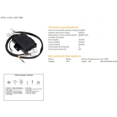 DZE jednotka zapalování CDI YAMAHA YFM 350 WARRIOR 96 (OEM-3GD-85540-30-00) – Hledejceny.cz