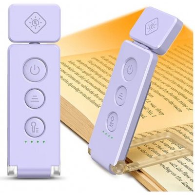 Glocusent Bookmark čtecí lampička s otočným krkem Barva: Fialová – Zboží Mobilmania