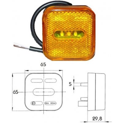 Svítilna poziční 24v 65x65x30 led oranžová s odrazkou a kabelem 0,5m man 90187001_A, , , – Hledejceny.cz