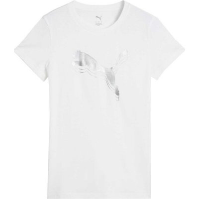 Puma ESSENTIALS METALLIC TEE bílá – Sleviste.cz