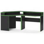 Vicco Stůl pro hraní Kron, 190 x 90 cm Rohový tvar, Zelená/Černá – Sleviste.cz