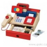 Goki dřevěná multifunkční pokladna se scannerem kreditní kartou kalkulačkou displejem – Zboží Mobilmania