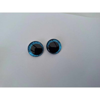 Bezpečnostní oči 18mm glitrové modré – Zboží Dáma