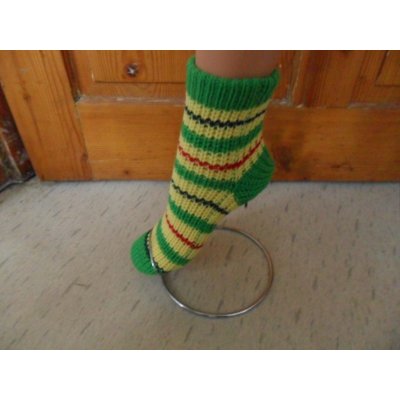 Novia Y002 dámské zimní ponožky pruhované žlutě zelené – Zboží Mobilmania