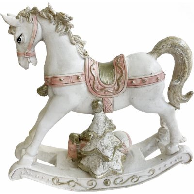 SHISHI Houpací kůň růžovo-bílý 20 cm – Zboží Mobilmania