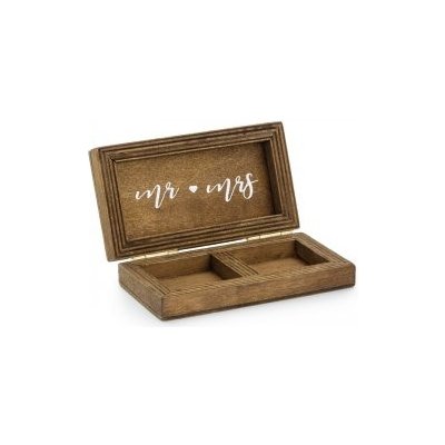 PartyDeco Krabička dřevěná na snubní prsteny 10x5,5cm – Zboží Mobilmania