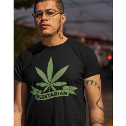 Bezvatriko.cz Weed vegetarian Canvas pánské tričko s krátkým rukávem 1 černá