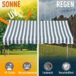 OUTSUNNY Výškově nastavitelná přenosná markýza vhodná na balkon 200 x 150 cm zelenobílá – Zboží Mobilmania