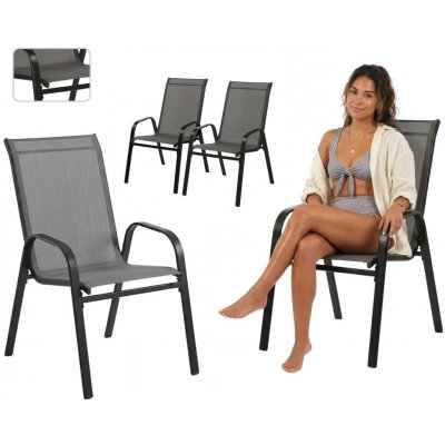 Pro-Tech shop TIH1632 Zahradní židle 2ks, šedé 54x70x92cm 62408 – Zboží Mobilmania