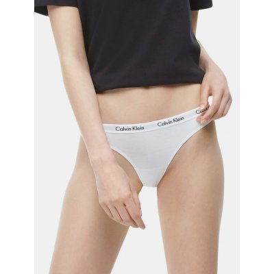 Calvin Klein tanga s bílou gumou Thong Strings Underwear bílá – Zboží Mobilmania