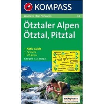 Otztaler Alpen Rakousko turistická mapa