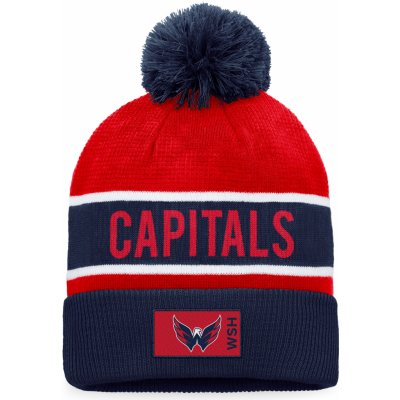 Fanatics Zimní čepice Washington Capitals Authentic Pro Game & Train Cuffed Pom Knit Athletic Navy-Athletic Red