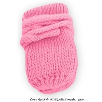BABY NELLYS Zimní pletené rukavičky růžové/malinové