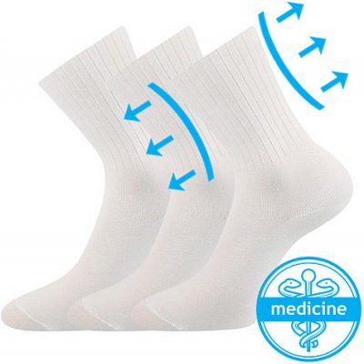 Boma Zdravotní diabetické ponožky Diarten balení 3 páry Bílá – Zboží Dáma