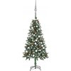 Vánoční stromek Nabytek XL Umělý vánoční stromek s LED sadou koulí a šiškami 150 cm