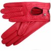 Rukavice, ochranné pomůcky Špongr Dámské kožené řidičské rukavice Zonda červené perforované