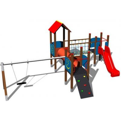 Playground System sestava se skluzavkou a houpačkou 4U306K celokovová – Zboží Dáma