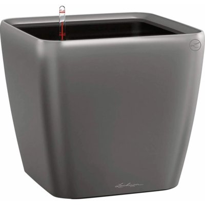Lechuza Květináč Quadro Premium LS 21 antracitová metalický 22 x 22 x 21 cm – Hledejceny.cz