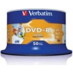Verbatim DVD-R 4,7GB 16x, AZO, printable, cakebox, 50ks (43533) – Hledejceny.cz