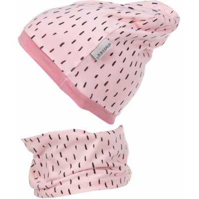 Emitex Bavlněná čepice s nákrčníkem růžová dvouvrstvá – Zboží Dáma