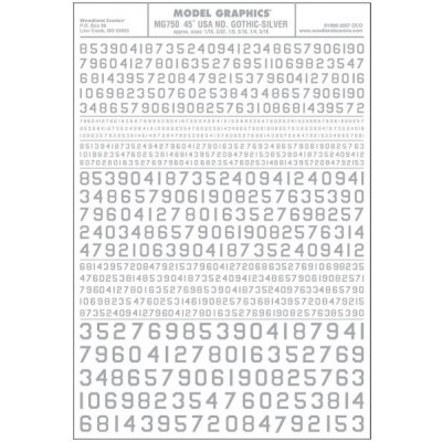 Woodland Scenics propisot číslice USA Gothic stříbrné MG750 – Zboží Dáma