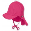Dětská čepice Sterntaler čepice PURE kšilt, plachetka, zavazovací, UV 50+ tmavě růžová