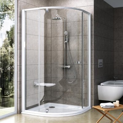 Ravak Pivot PSKK3 - 90 BÍLÁ TRANSPARENT čtvrtkruhový 90 x 90 cm, bílý rám, čiré sklo – Zboží Mobilmania