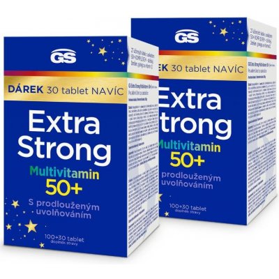 GS Extra Strong Multivitamin 50+, 2 x 100+30 tablet dárkové balení 2023
