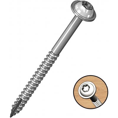 Milescraft PocketScrews – pozinkované samořezné vruty pro kapsové spoje Délka: 50 mm, závit: hrubý (coarse), Obsah balení: 100 ks – Hledejceny.cz