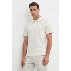 Pepe Jeans Polo s lněnou směsí PM542146 béžová