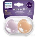 Avent SCF091/33 Dudlík Ultra Soft oranžová/fialová