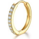 Troli Pozlacená kruhová single náušnice se zirkony VHLLE2008G – Zboží Mobilmania