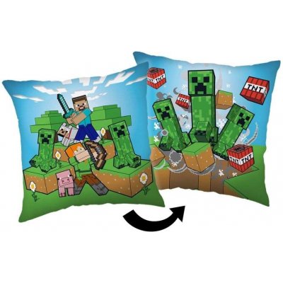 Jerry Fabrics Polštář Minecraft Creeper rush Polyester 40x40 – Zboží Dáma