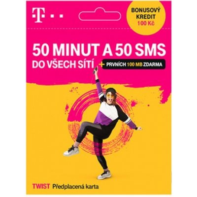 SIM karta T-Mobile Twist 150kč 50 minut a 50 SMS do všech sítí – Zbozi.Blesk.cz